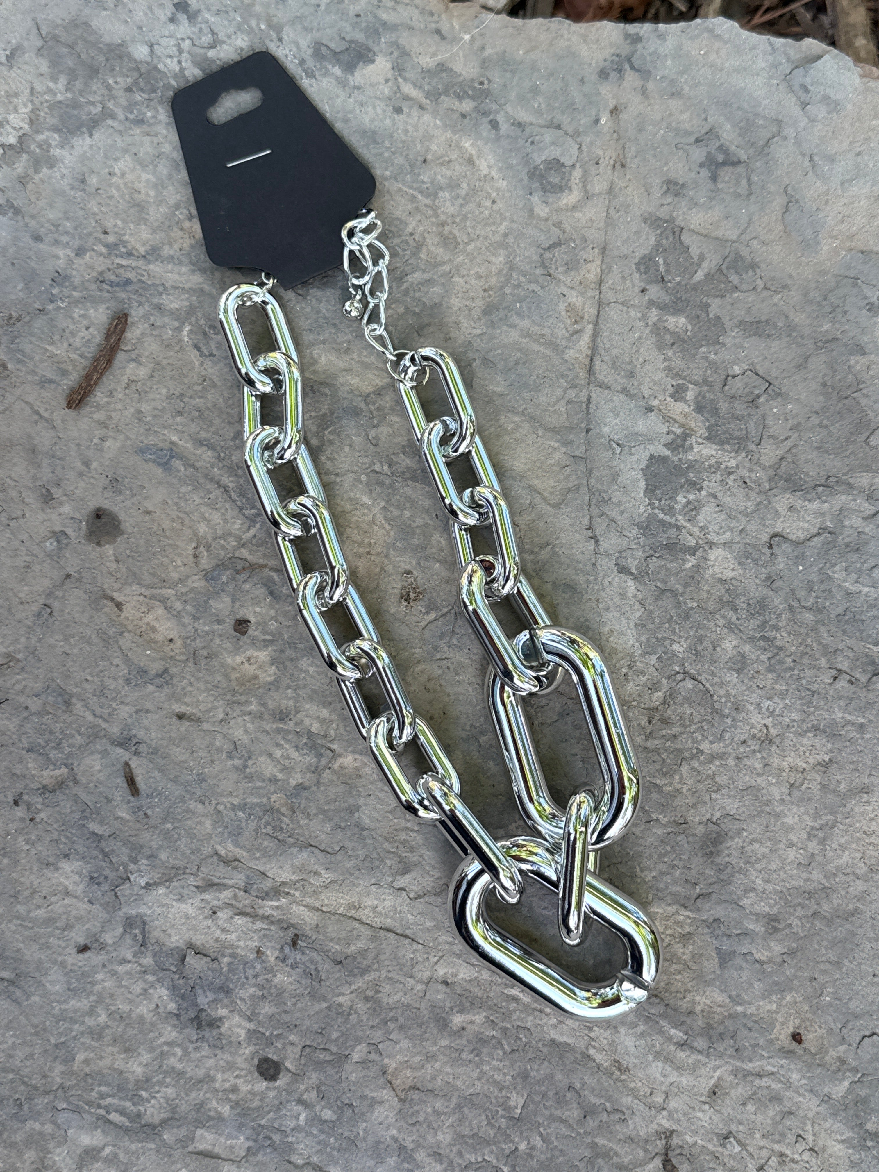 Bold Silver Oversized Link Chain Necklace