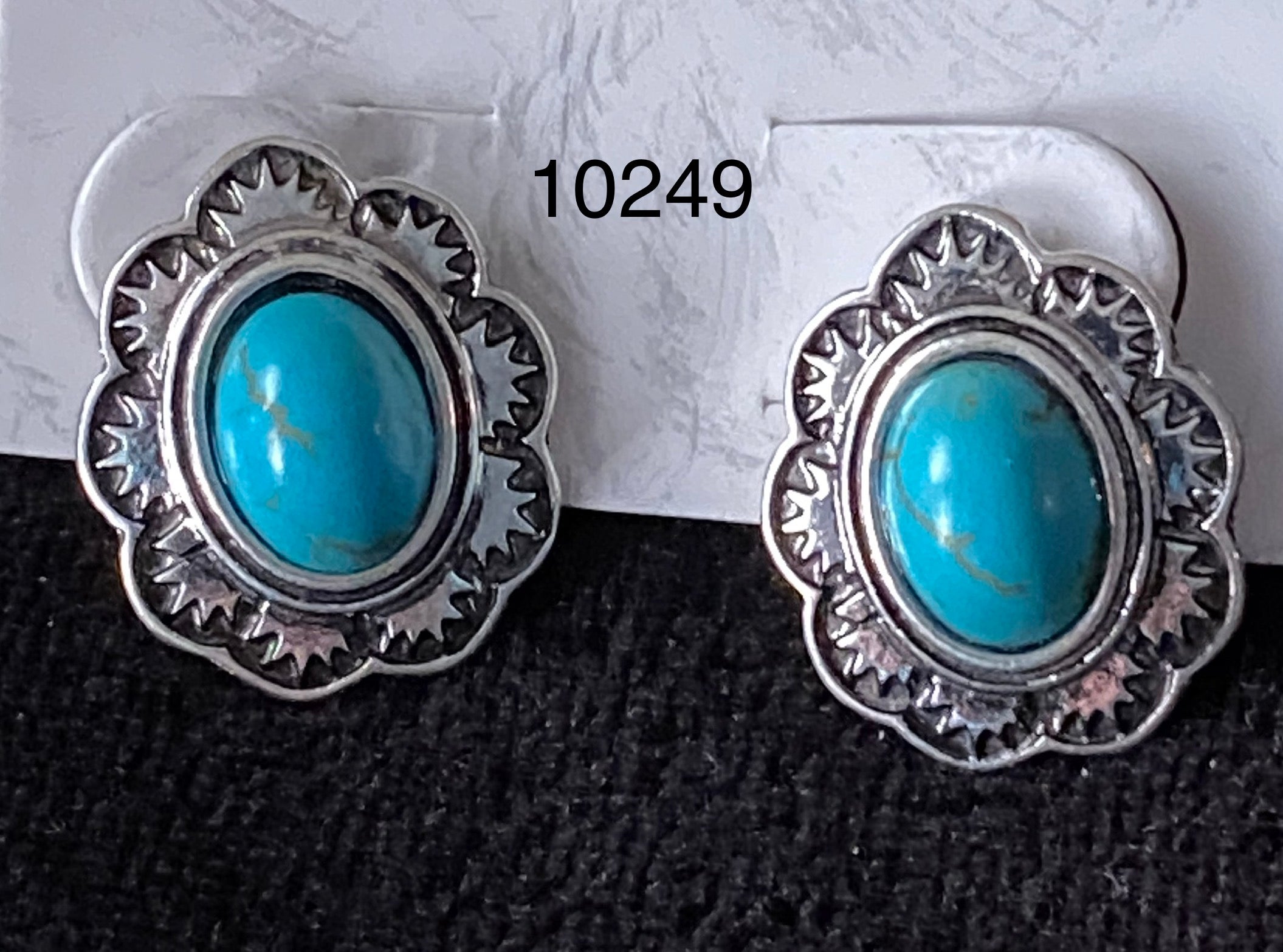 Turquoise Prairie Bloom Stud Earrings