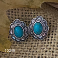 Turquoise Prairie Bloom Stud Earrings