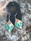 Desert Bloom Southwest Wood Earrings