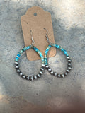 Navajo Pearl Desert Sky Hoop Earrings