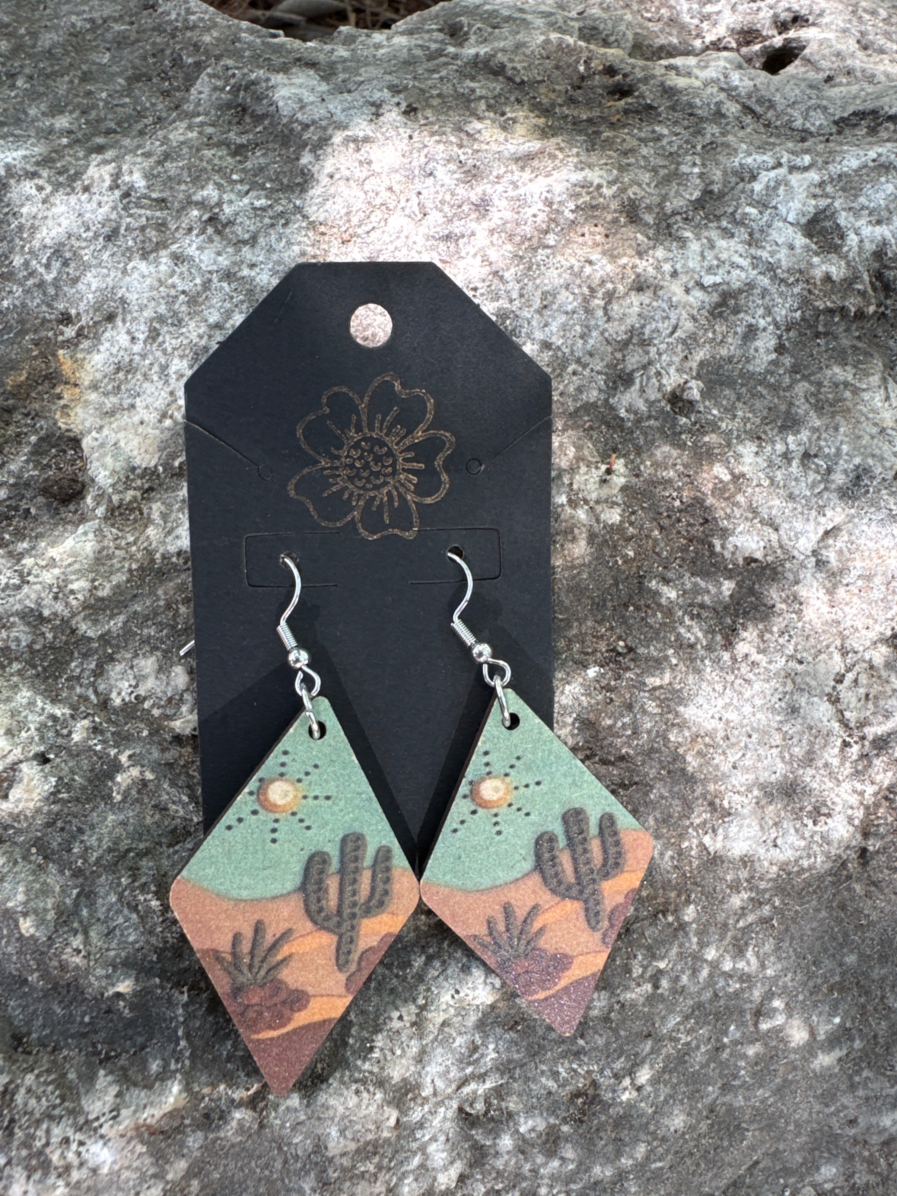 Desert Horizon Southwest Wood Earrings