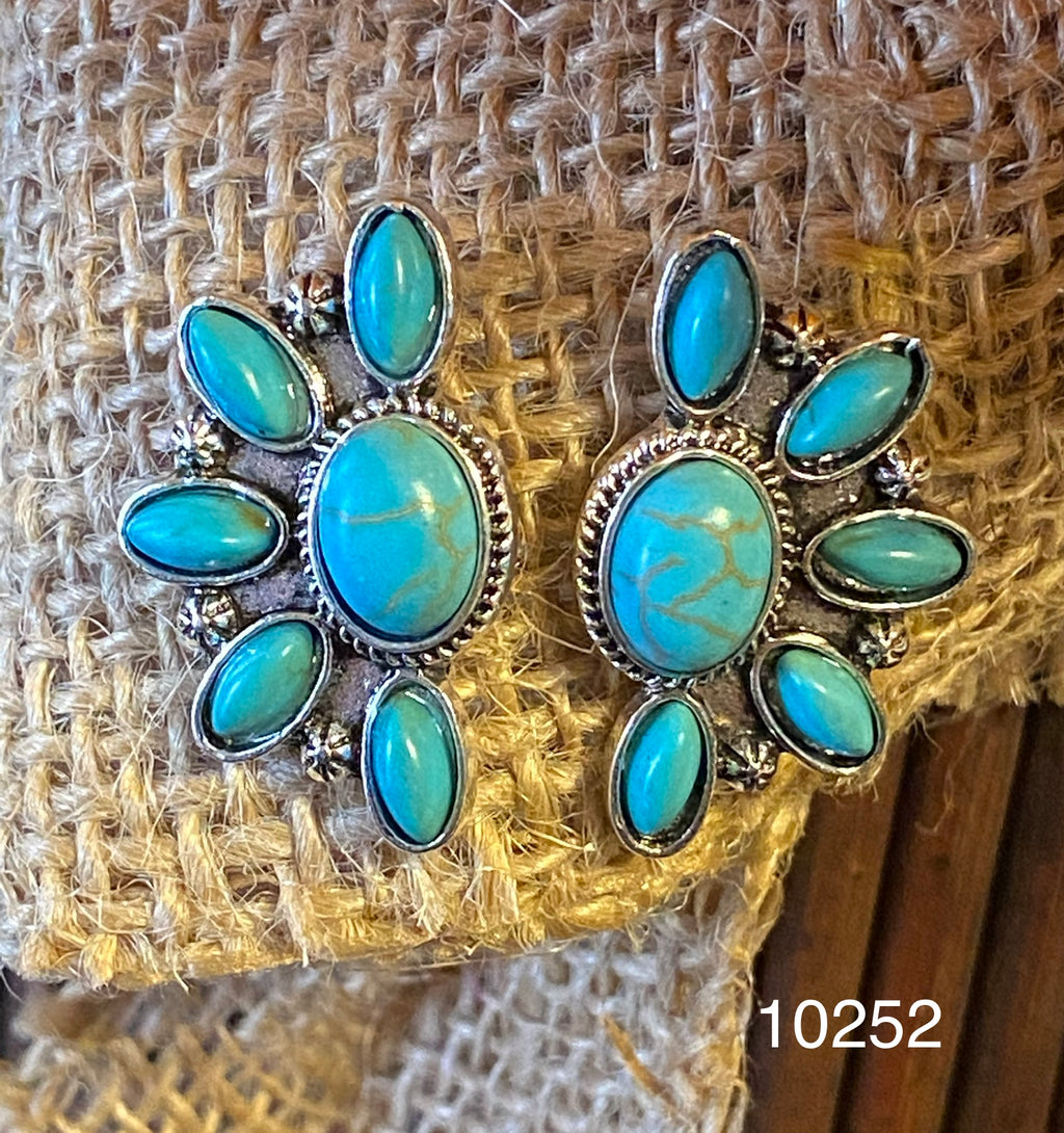 Turquoise Sunrise Stud Earrings