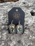 Desert Bloom Cactus Frame Earrings