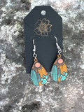 Desert Sunrise Teardrop Wood Earrings