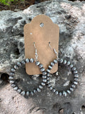 Classic Navajo Pearl Hoop Earrings