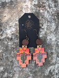 Desert Sunset Aztec Wood Earrings